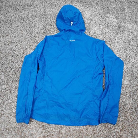 Patagonia Houdini Jacket Womens Medium Blue Windbreaker Hooded Ultra Lightweight - Picture 2 of 6